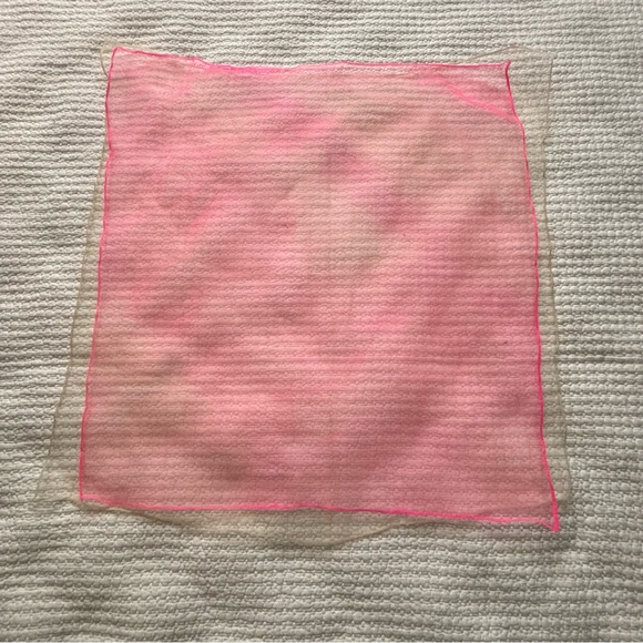 Pink and Cream Sheer Chiffon Scarves Vintage - Picture 2 of 3